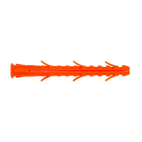 Orange plastic anchor on a white background