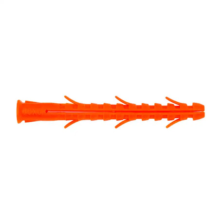Orange plastic anchor on a white background