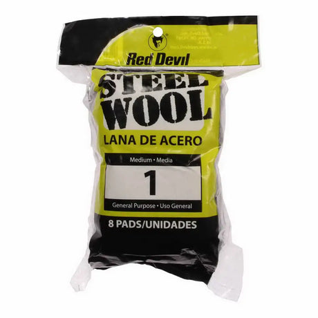 Packaged steel wool with Red Devil branding on a white background