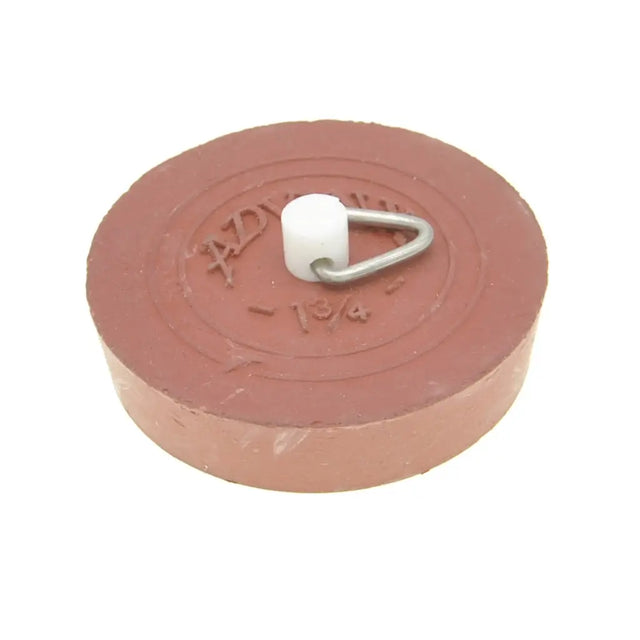 Red rubber weight with a white handle on a white background