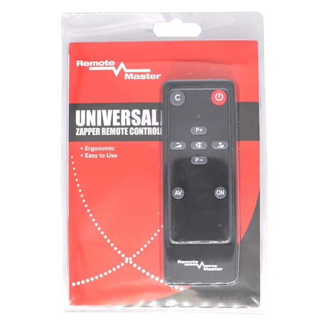 Remote control in packaging with 'Remote Master' branding on a white background