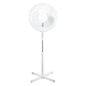 White standing fan on a white background