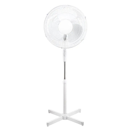 White standing fan on a white background