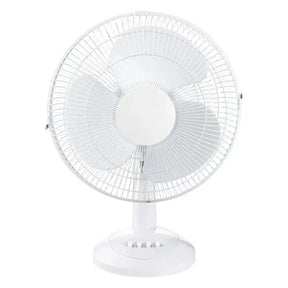 White table fan on a white background