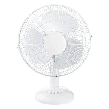 White table fan on a white background