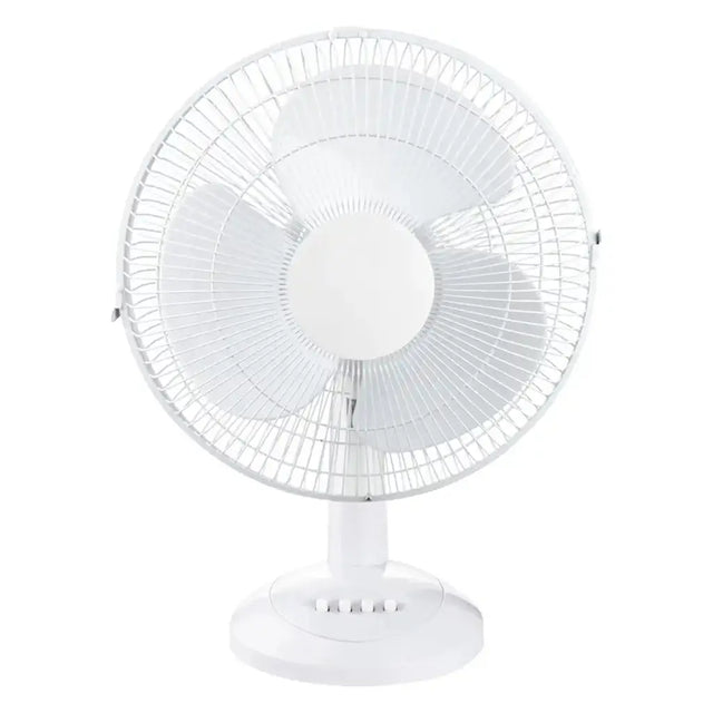 White table fan on a white background