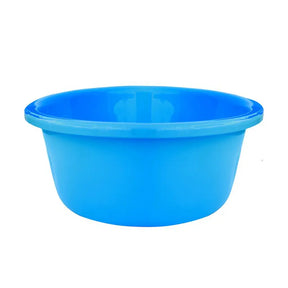 Blue plastic bowl on a white background