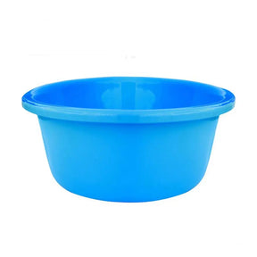 Blue plastic bowl on a white background