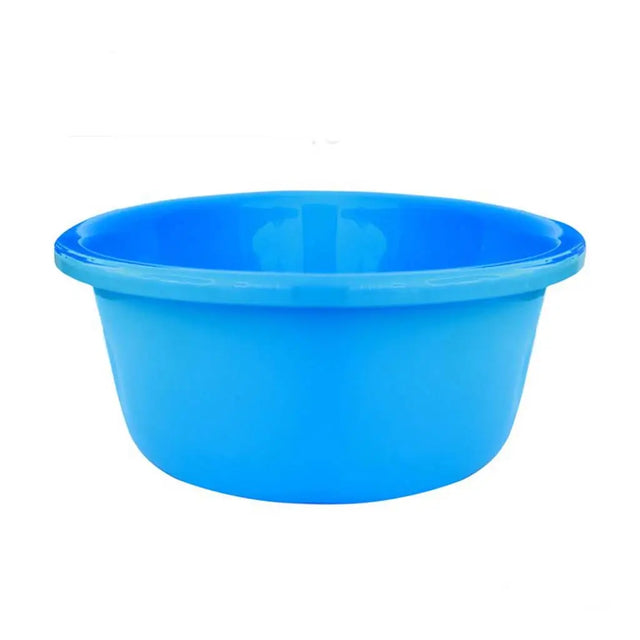 Blue plastic bowl on a white background