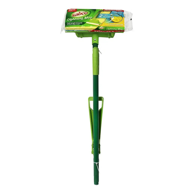 Green lightning mop with Sabco packaging on a white background