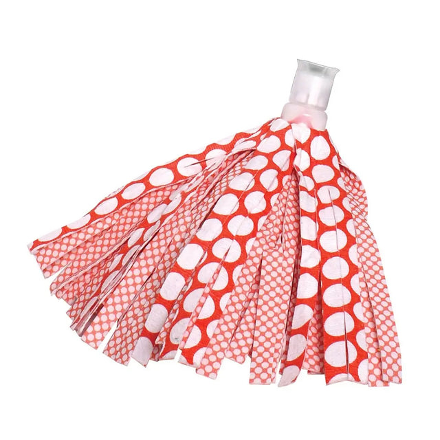 Red and white polka dot paper straws with a white cap on a white background