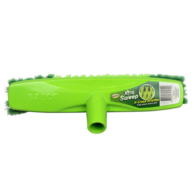 Green broom with X-Cross Bristles on a white background