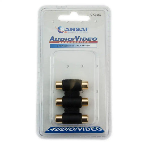 Packaged audio/video accessory with Ansai branding on a white background