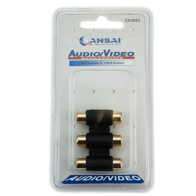 Packaged audio/video accessory with Ansai branding on a white background
