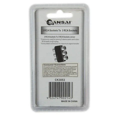 Ansai RCA socket joiner packaging on a white background