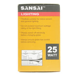 SANSAI Fancy Round Incandescent Light Bulb B15 240V 25W Clear GL-B1522C