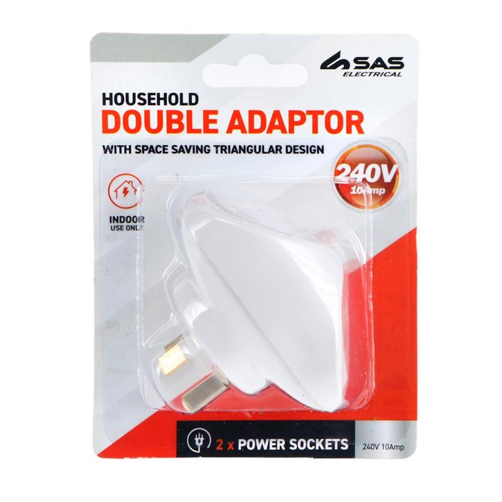 SAS Double Adaptor 240V 10A 2400W Triangular White