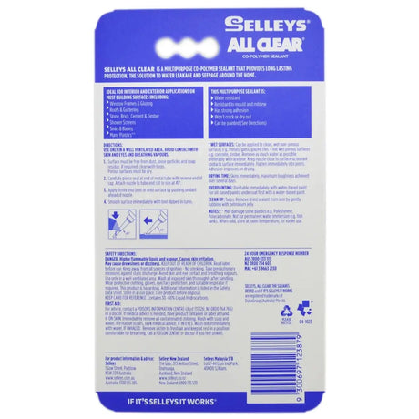 Selleys All Clear product packaging with blue and white design on a white background