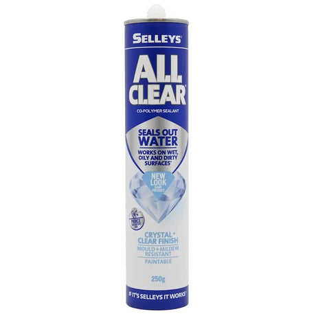 Selleys All Clear sealant can on a white background