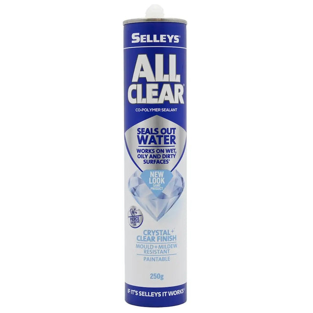Selleys All Clear sealant can on a white background