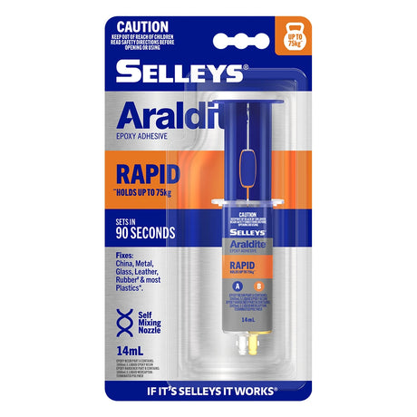 SELLEYS Araldite Rapid Epoxy Adhesive 90 Seconds 75Kg 14ml