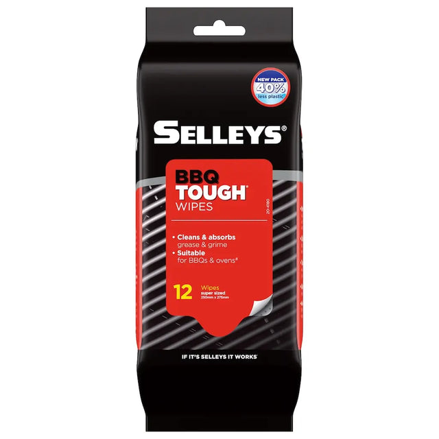 Selleys BBQ Tough wipes packaging on a white background