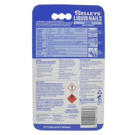 Selleys Liquid Nails packaging with blue and white design