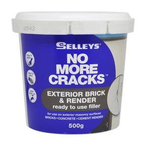 Selleys No More Cracks exterior brick and render filler container on a white background