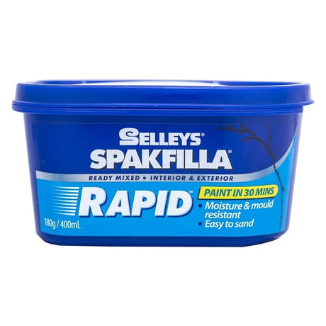 Selleys Spakfilla Rapid paint container on a white background