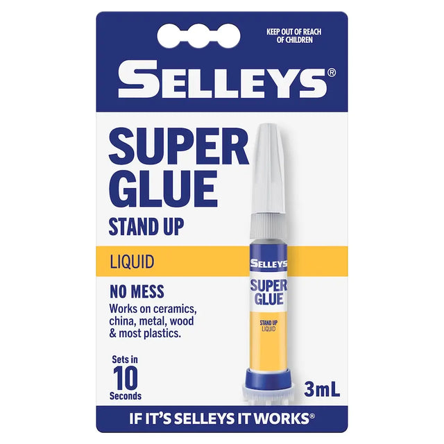 Selleys Super Glue packaging with a white background