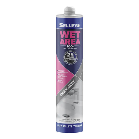 Selleys Wet Area silicone sealant can on a white background