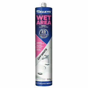 Selleys wet area silicone sealant can on a white background