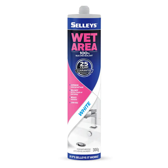 Selleys Wet Area silicone sealant tube on a white background