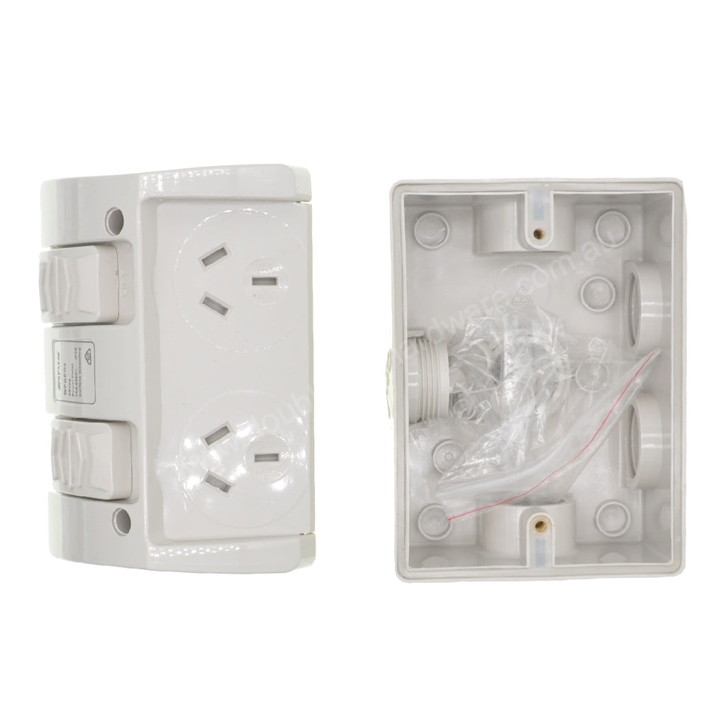 SPM Weatherproof Double Power Point 250V 10A WPGP02