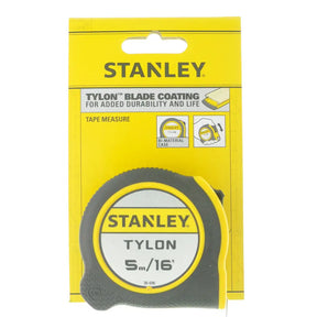 Stanley tape measure packaging with yellow background