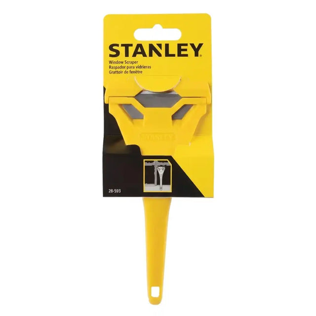 Stanley window scraper in yellow packaging on a white background