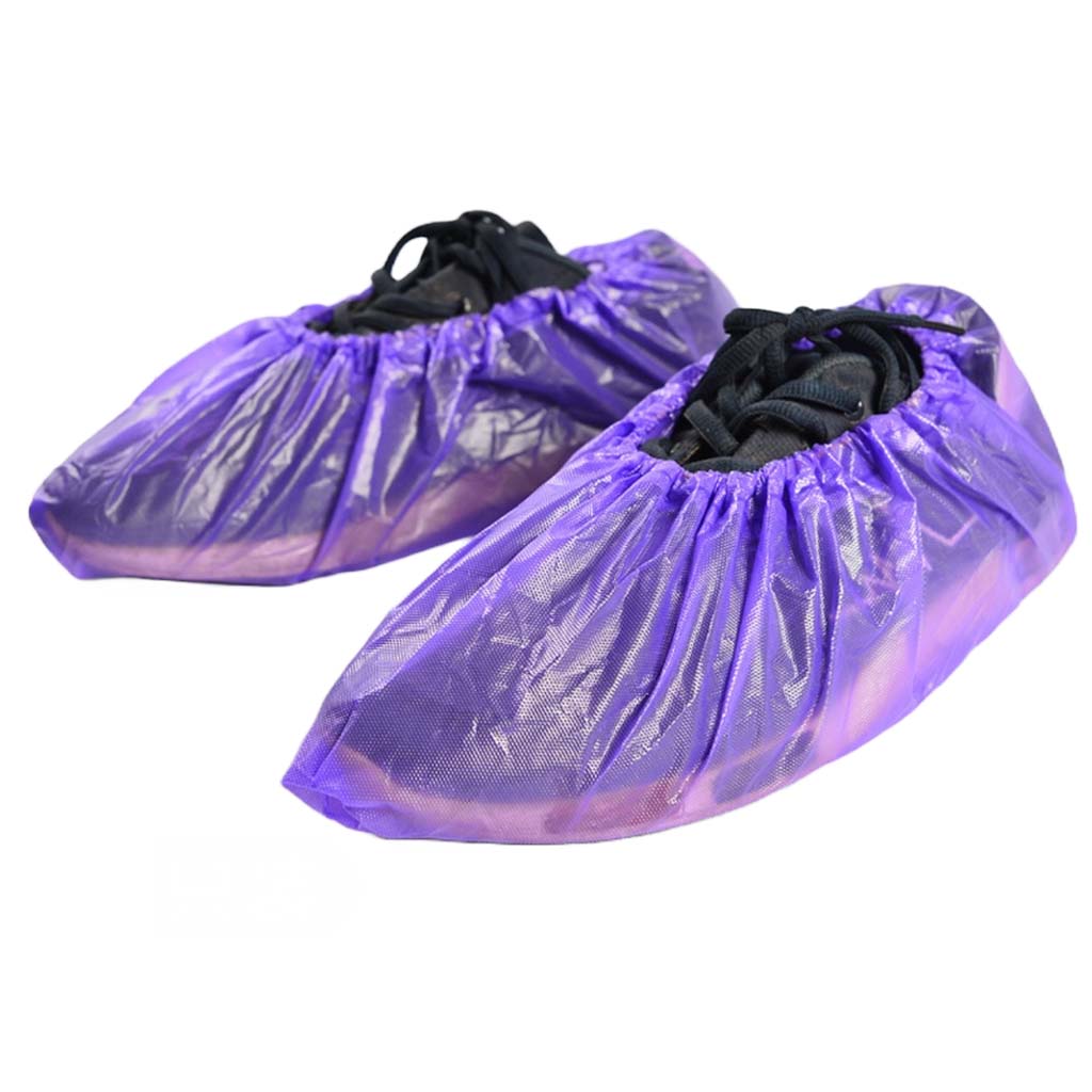SUNUO Disposable Plastic Shoe Cover 60 Pairs Purple 36x15cm