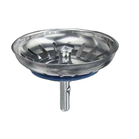 Metallic funnel with blue base on a white background