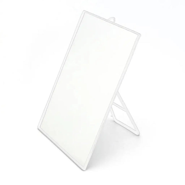 Clear acrylic standee on a white background