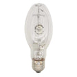 Clear light bulb with visible branding on a white background
