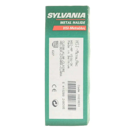 Sylvania metal halide light bulb packaging on a white background