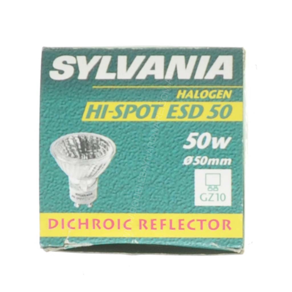 SYLVANIA Hi-Spot ESD 50 Halogen Light Bulb GZ10 240V 50W 50° 0021099