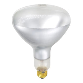 Silver reflector light bulb on a white background