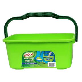 Green all-purpose bucket with Sabco branding on a white background