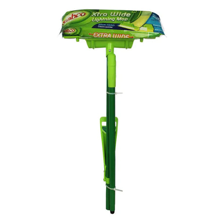 Green mop with Sabco branding on a white background