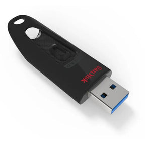 SanDisk USB flash drive on a white background