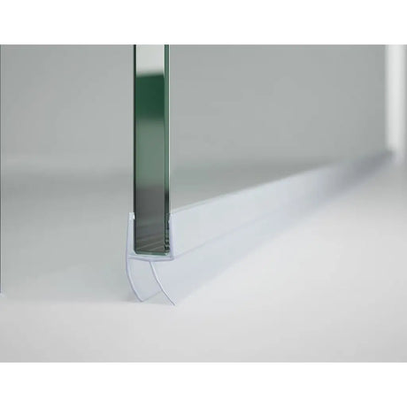 Glass panel with a white frame on a light gray background