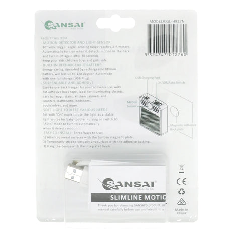 Sansai Rechargeable Slimline Motion Sensor Light GL-H927N