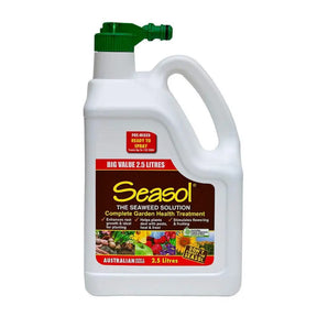 Seasol seaweed solution container on a white background