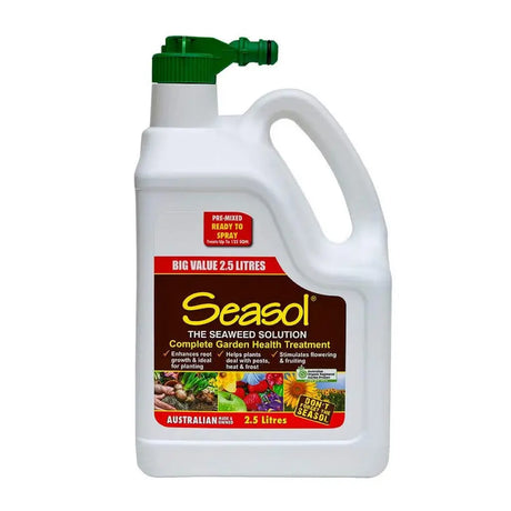 Seasol seaweed solution container on a white background